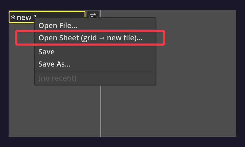 The whole flow: Open Sheet, set the grid to 32, Import as sheet
